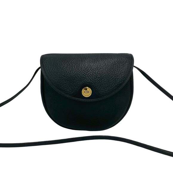 Dior Handbags - CHRISTIAN DIOR Vintage Black Leather Shoulder Bag